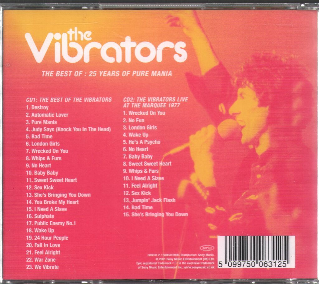 Vibrators - Best Of: 25 Years Of Pure Mania - Double Cd