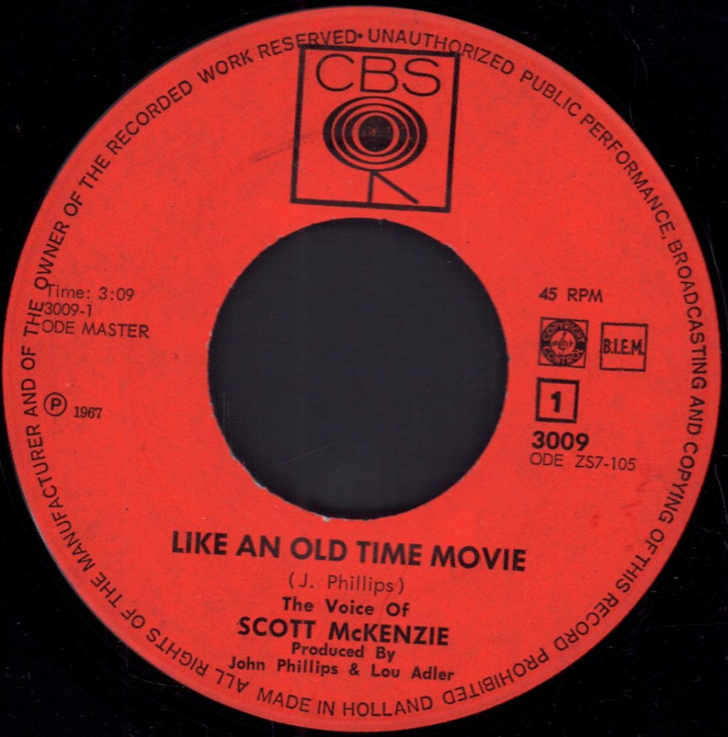 Scott McKenzie - Like An Old Time Movie - 7 Inch