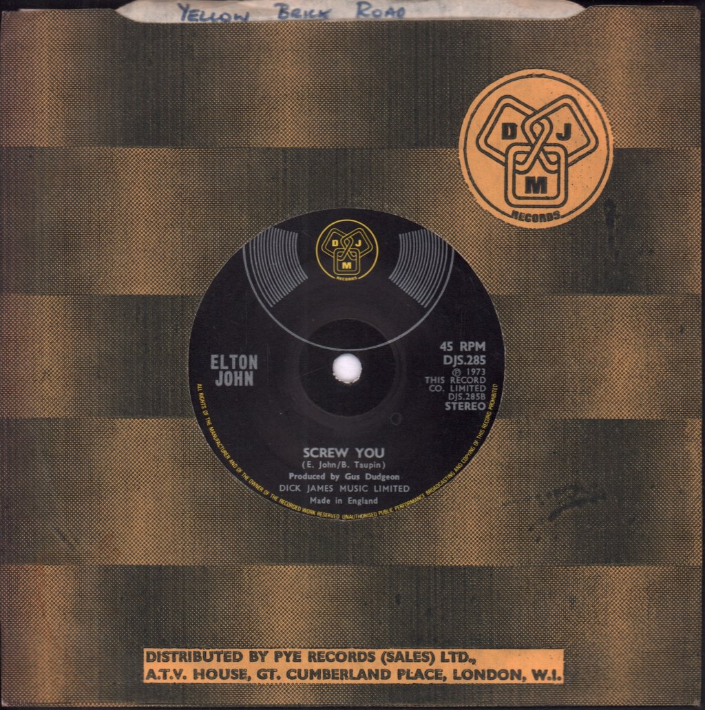 Elton John - Goodbye Yellow Brick Road - 7 Inch