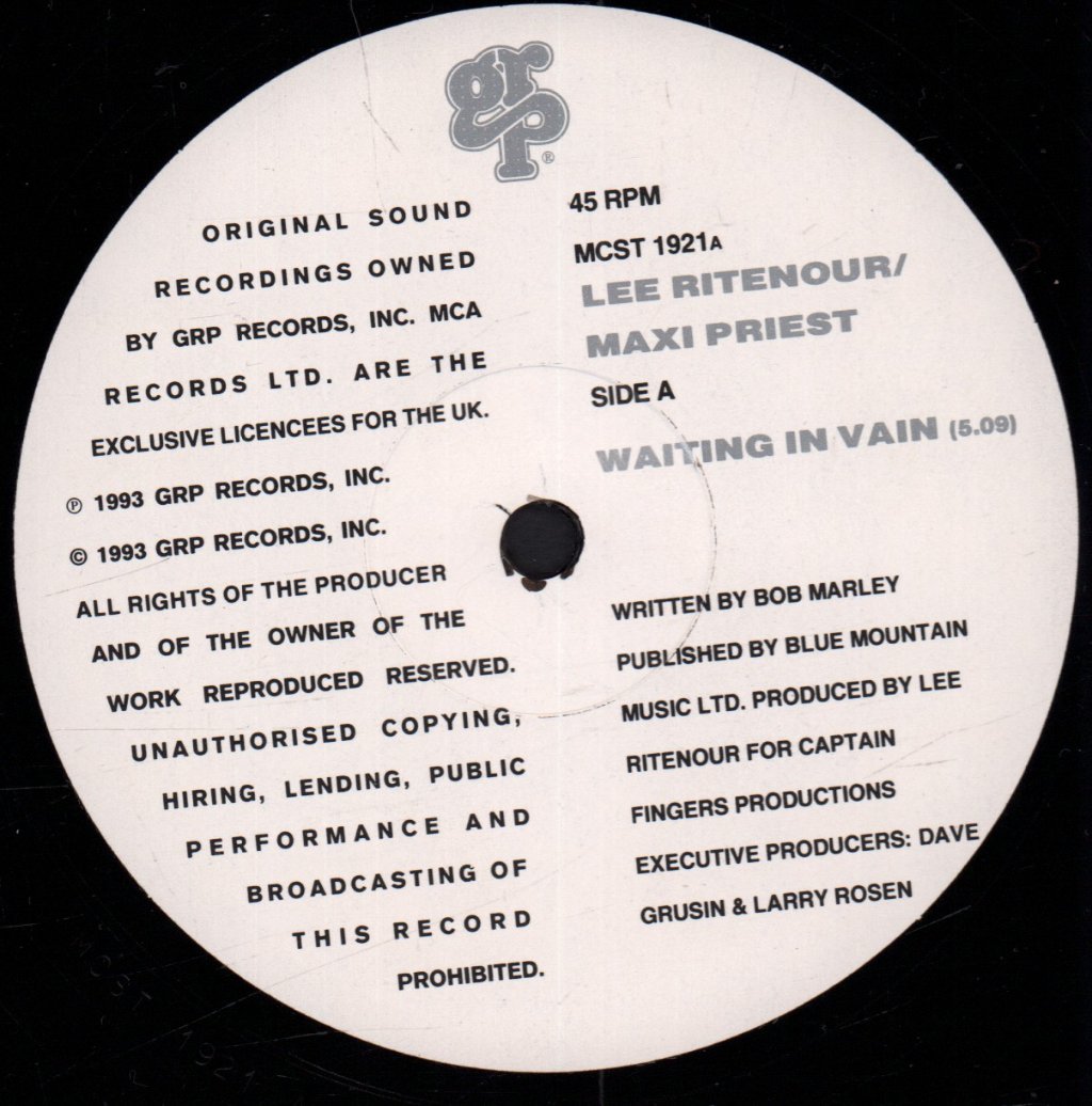 Lee Ritenour With Maxi Priest - Waiting In Vain - 12 Inch