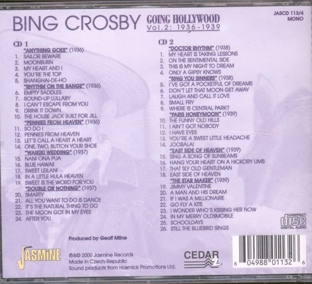Bing Crosby - Going Hollywood Vol. 2: 1936-1939 - Double Cd