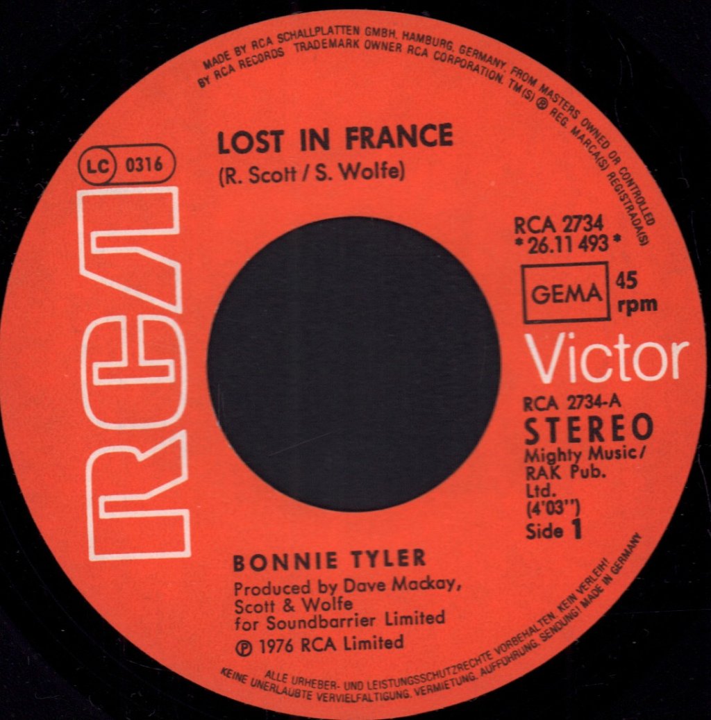 Bonnie Tyler - Lost In France - 7 Inch