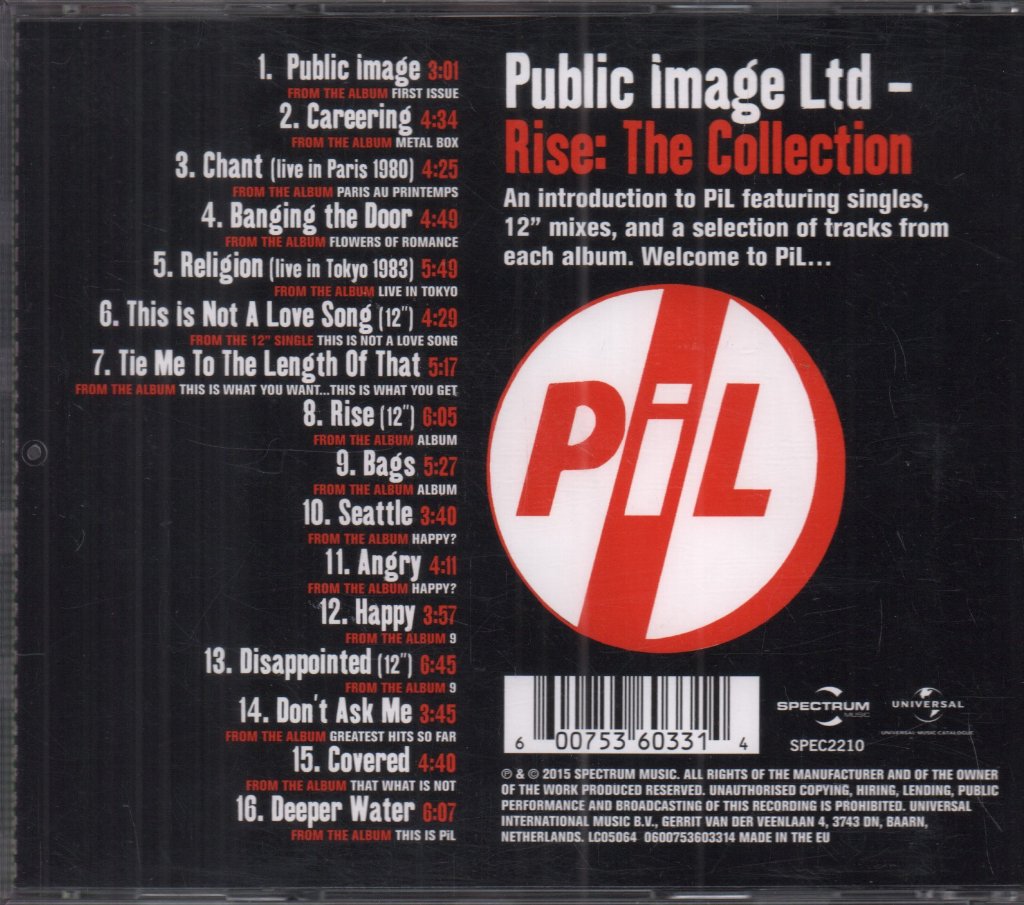 Public Image Ltd - Rise The Collection - Cd
