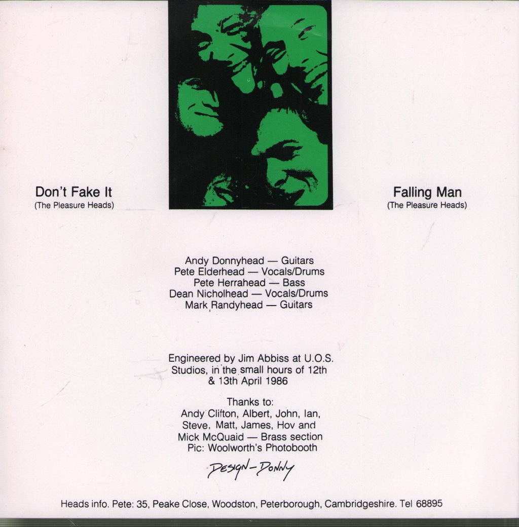Pleasure Heads - Don't Fake It/Falling Man - 7 Inch