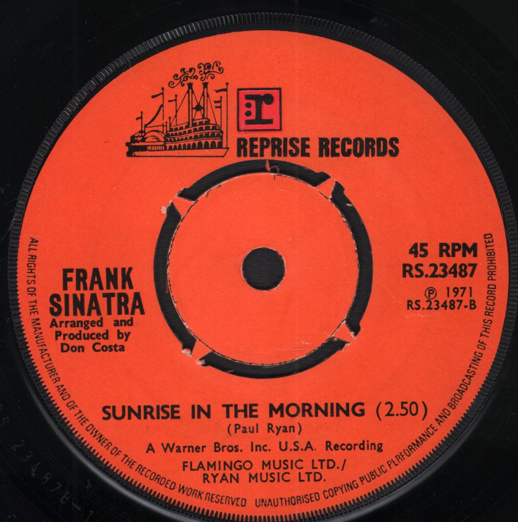 Frank Sinatra - I Will Drink The Wine - 7 Inch
