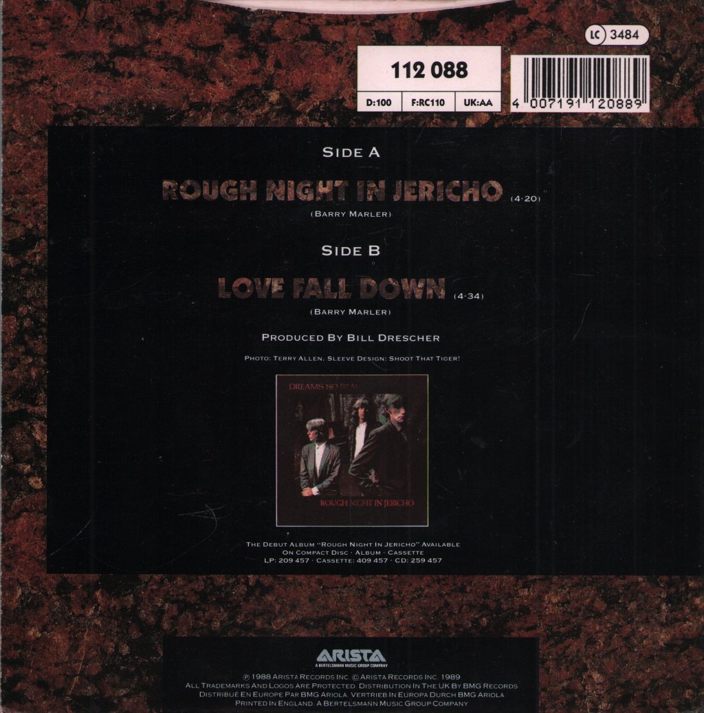 Dreams So Real - Rough Night In Jericho - 7 Inch