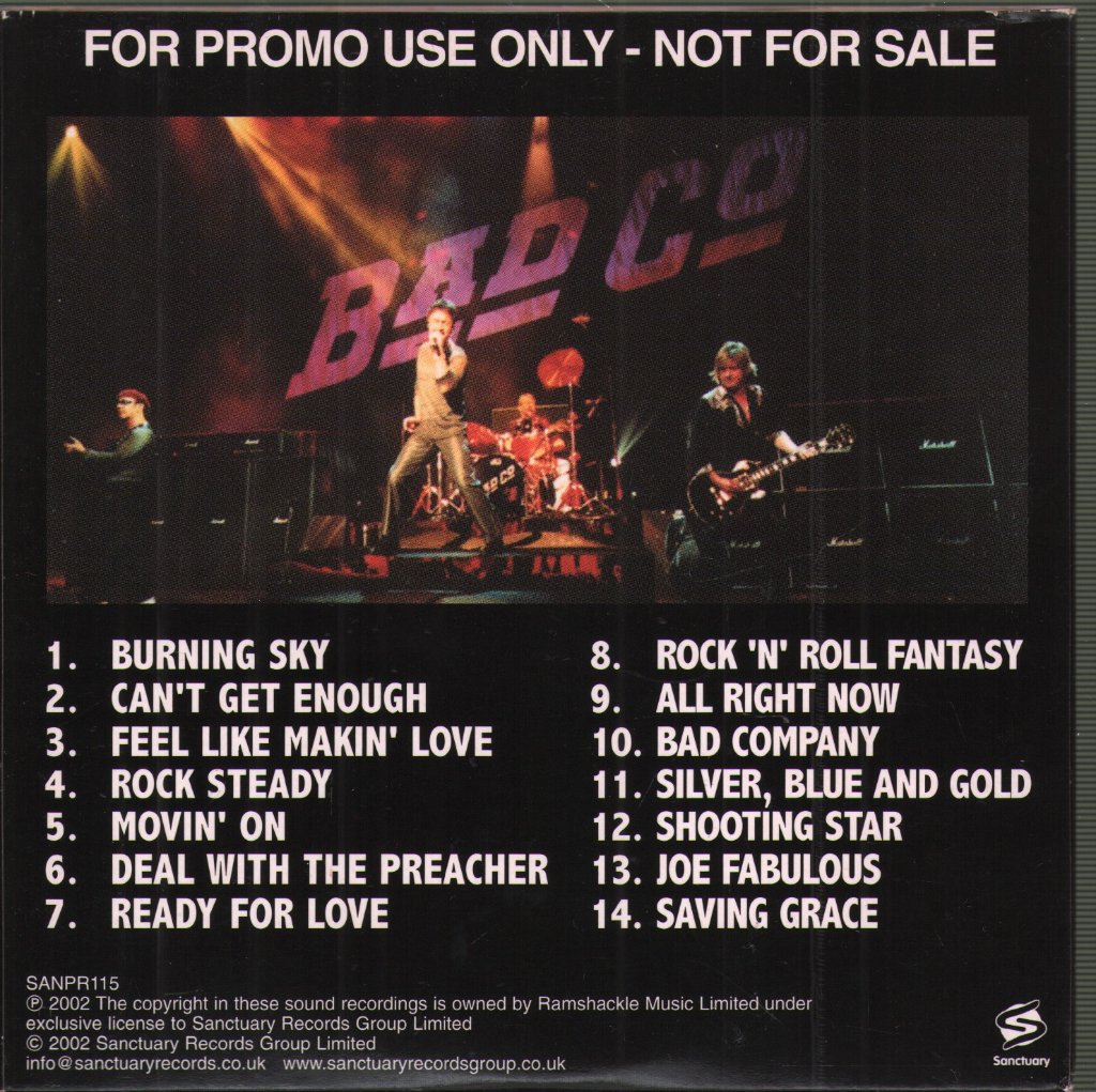 Bad Company - In Concert: Merchants Of Cool - Cd