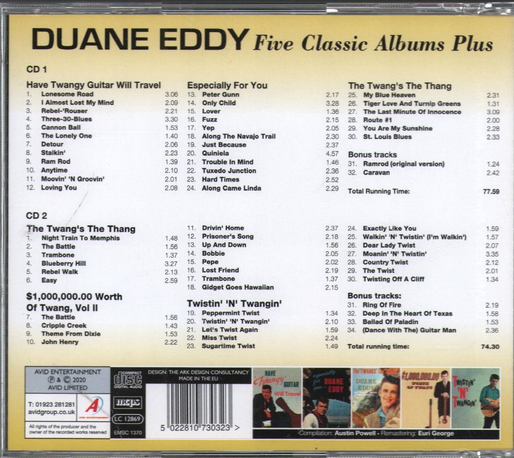Duane Eddy - Five Classic Albums Plus - Double Cd
