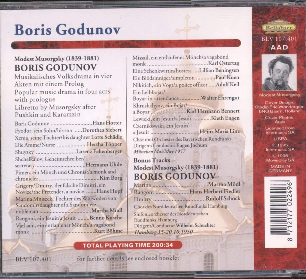 Chor Und Orchester Des Bayerischen Rundfunks, Eugen Jochum - Musorgsky - Boris Godunov - Cd Set