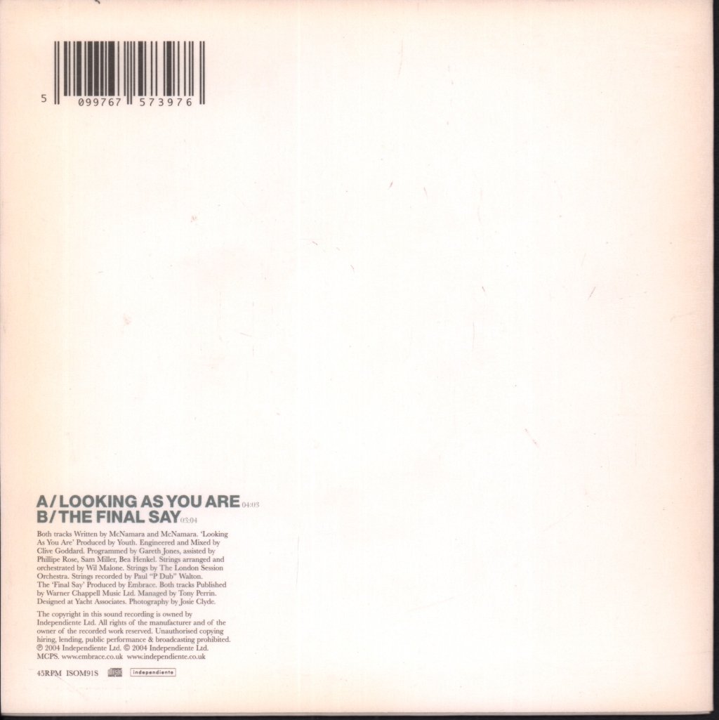 Embrace - Looking As You Are - 7 Inch