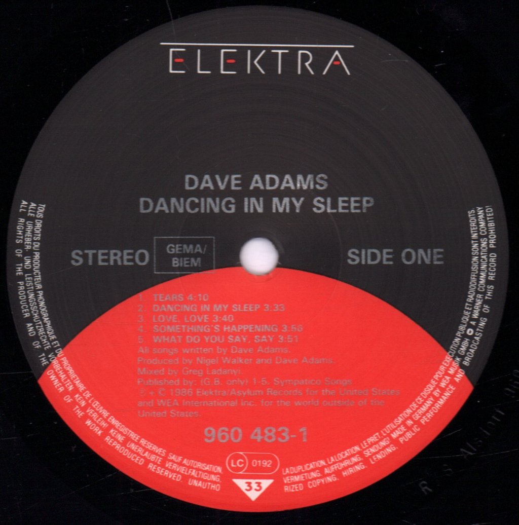 Dave Adams - Dancing In My Sleep - Lp