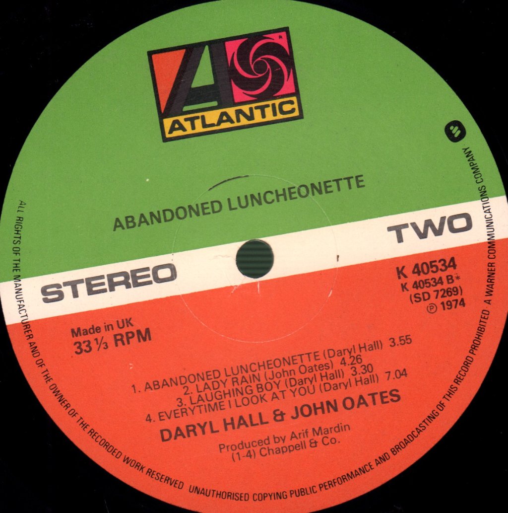 Hall And Oates - Abandoned Luncheonette - Lp