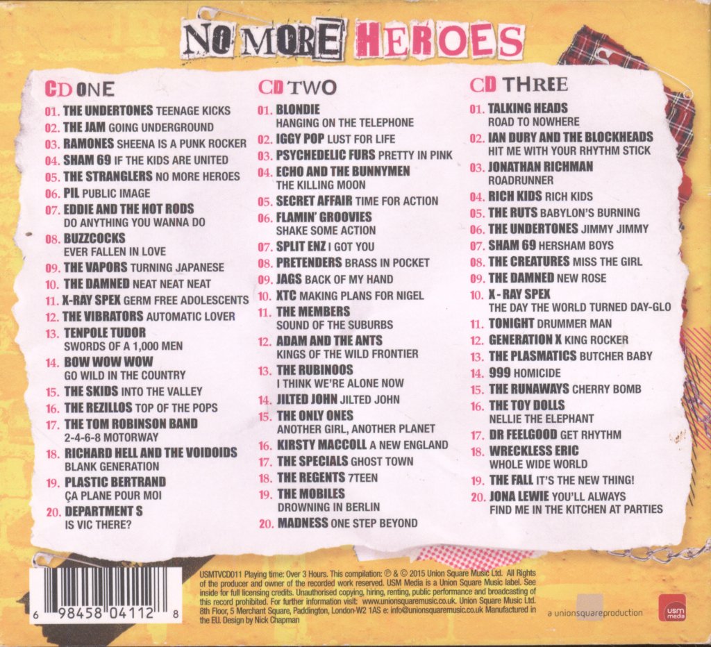 Various Artists - No More Heroes - 60 Punk & New Wave Anthems - Cd Set