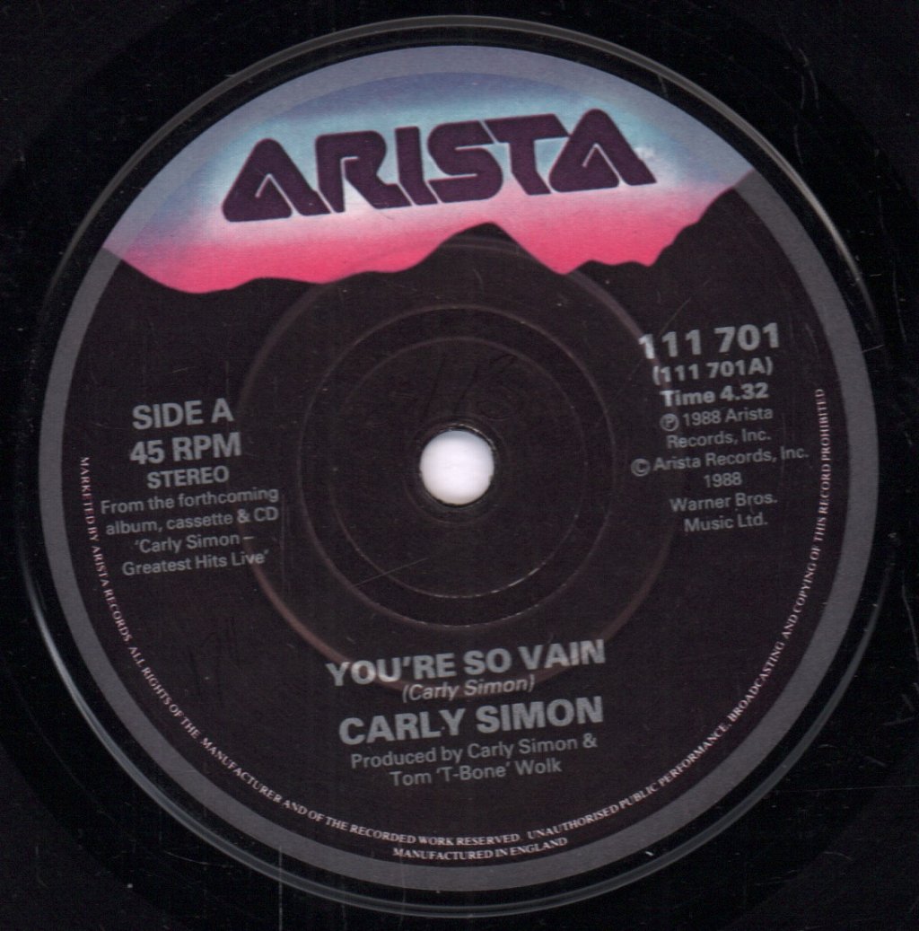 Carly Simon - You're So Vain - 7 Inch