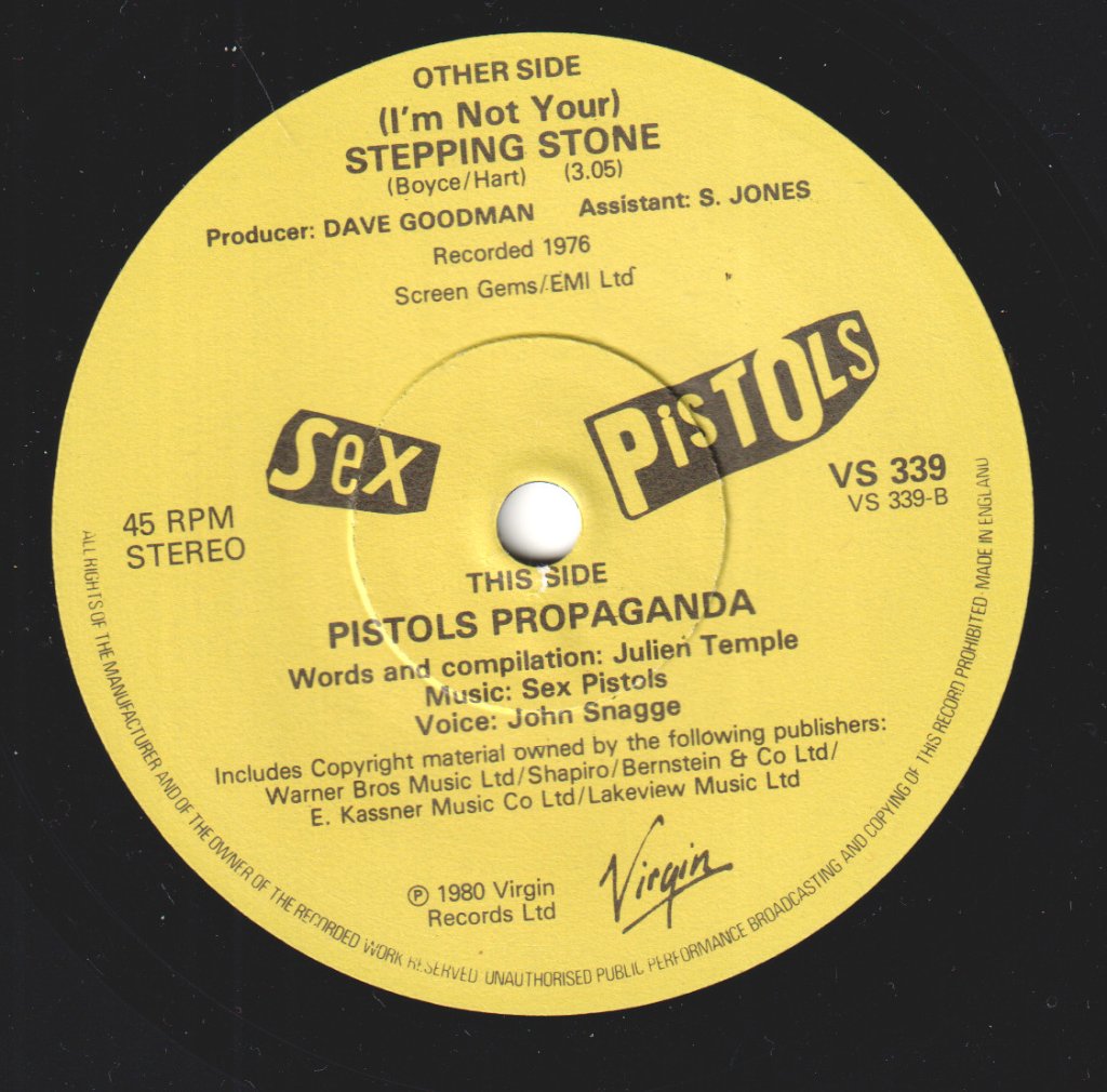 Sex Pistols - I'm Not Your Stepping Stone - 7 Inch