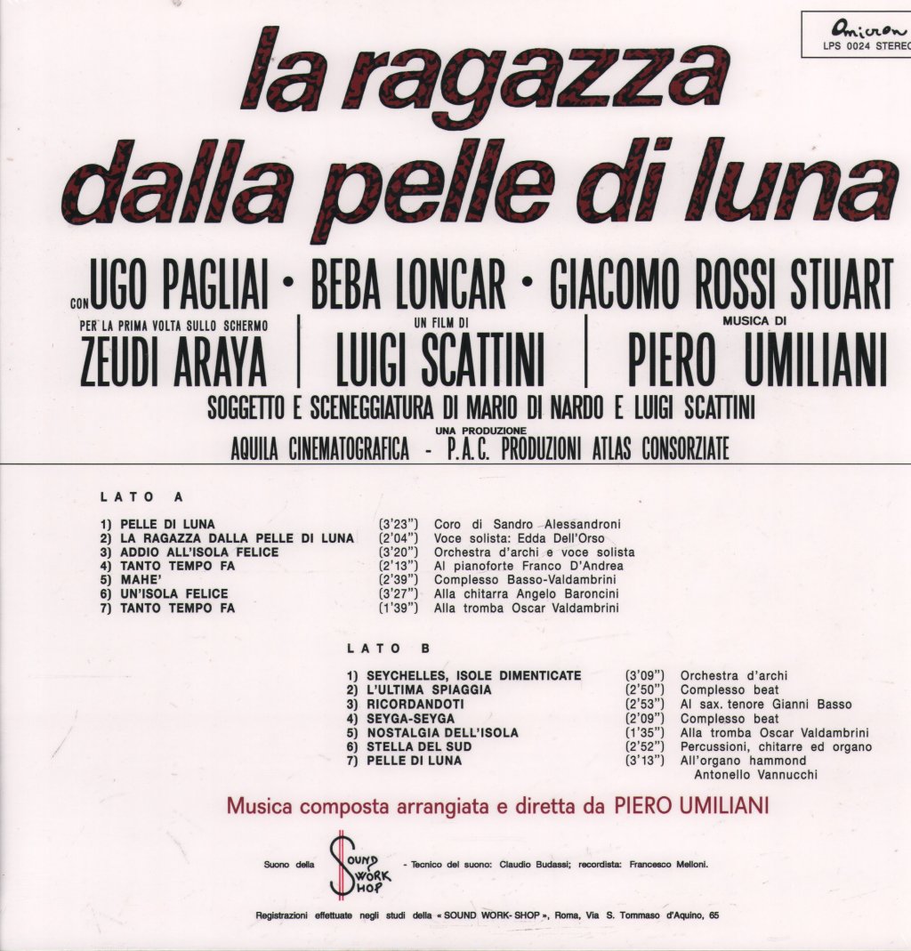 Piero Umiliani - La Ragazza Dalla Pelle Di Luna - Lp