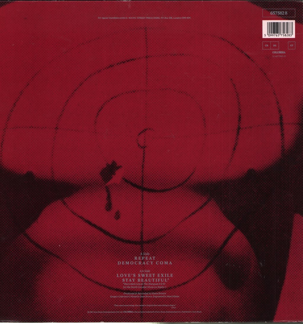 Manic Street Preachers - Repeat / Love's Sweet Exile - 12 Inch