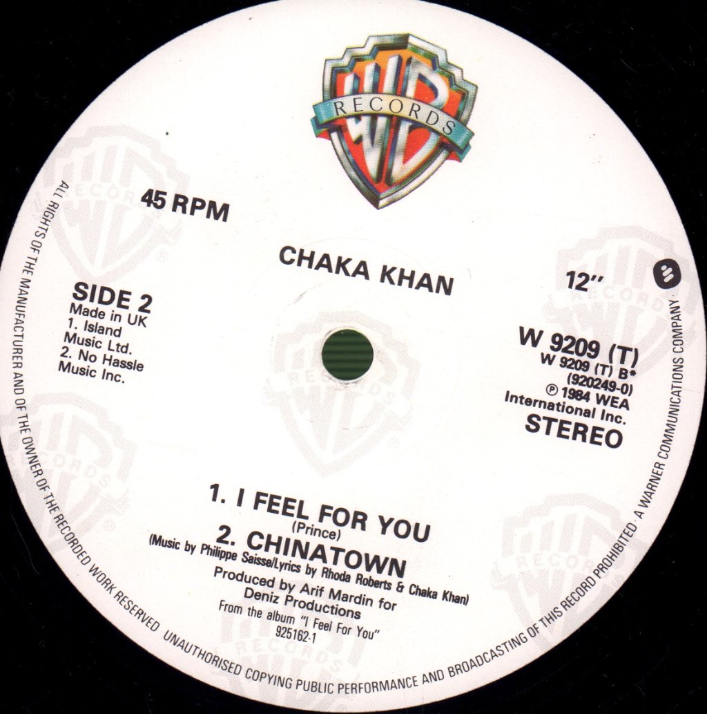 Chaka Khan - I Feel For You - 12 Inch
