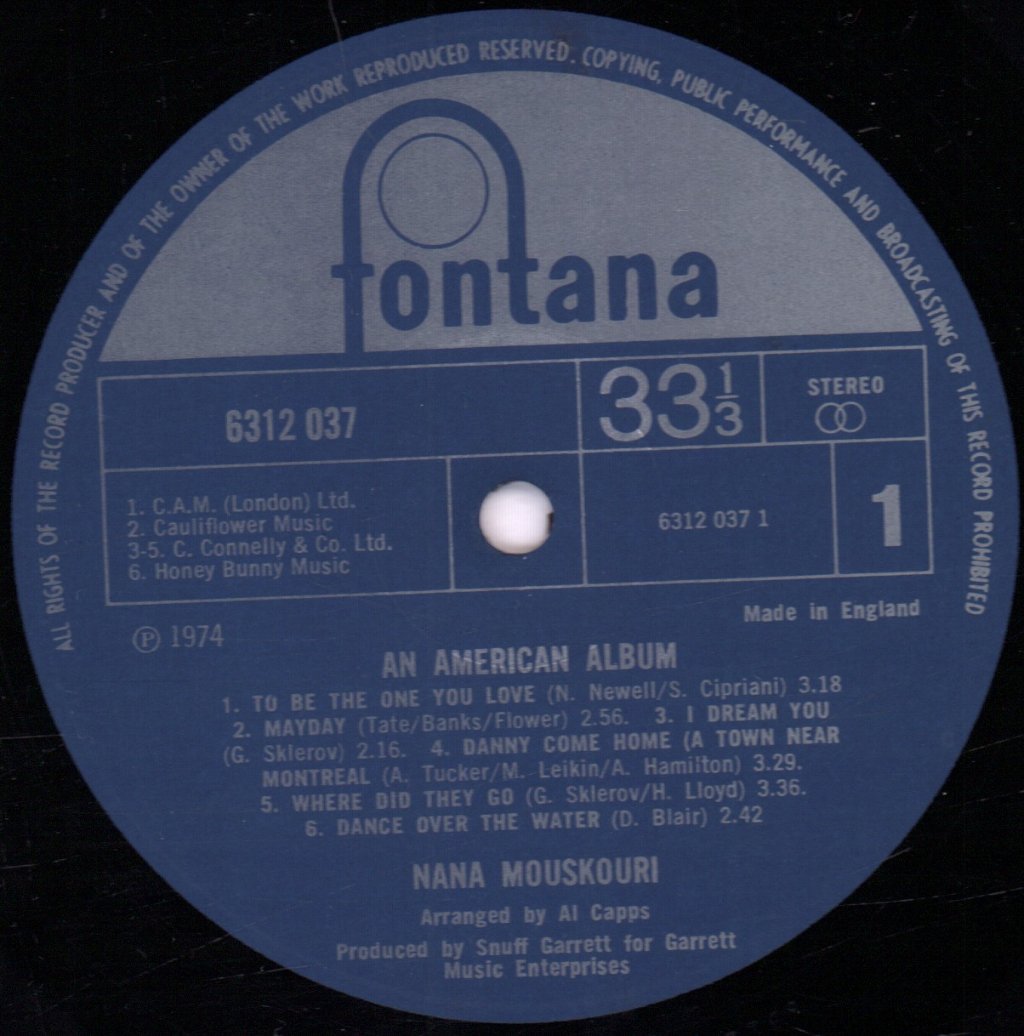 Nana Mouskouri - An American Album - Lp