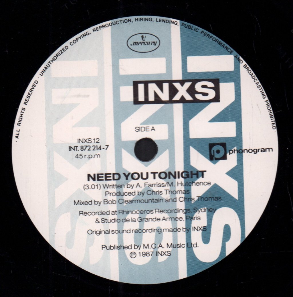 INXS - Need You Tonight - 7 Inch