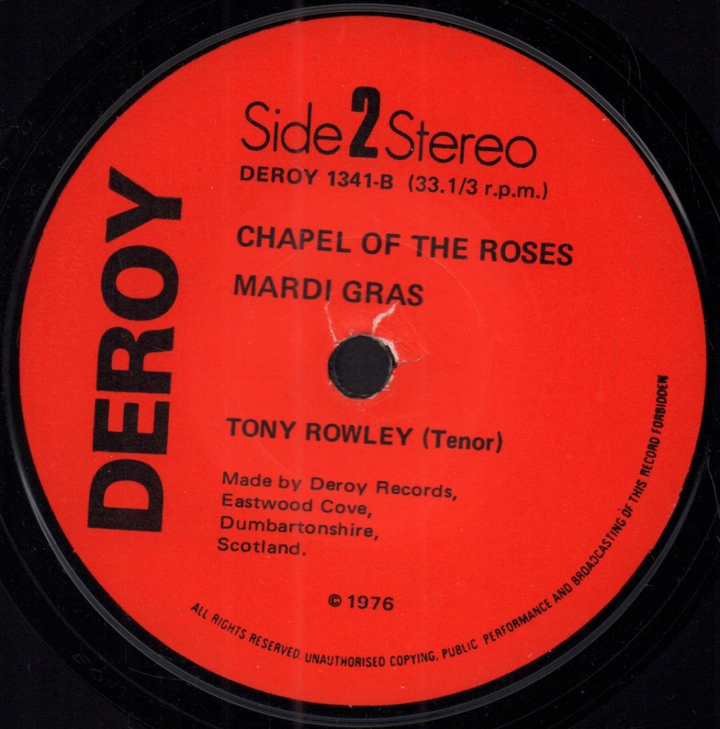 Tony Rowley - Flowers of Scotland - 7 Inch