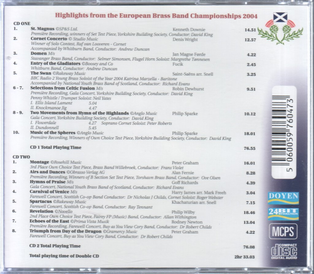 Various - European Brass Band Championships 2004 - Double Cd
