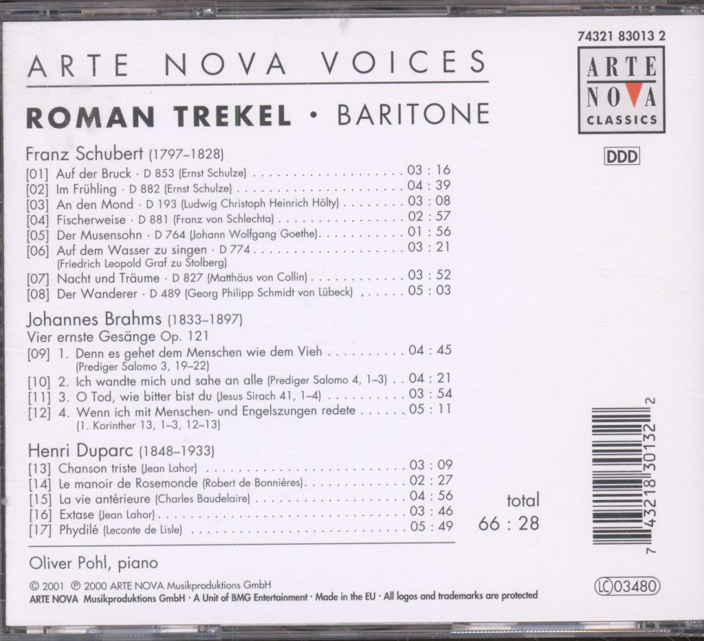 Roman Trekel, Oliver Pohl - Schubert / Brahms / Duparc - Lieder - Cd