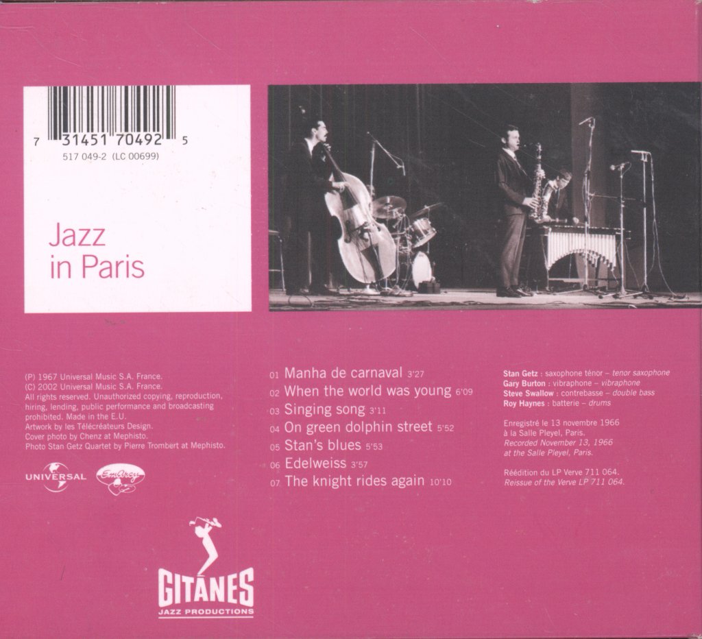 Stan Getz Quartet - In Paris - Cd