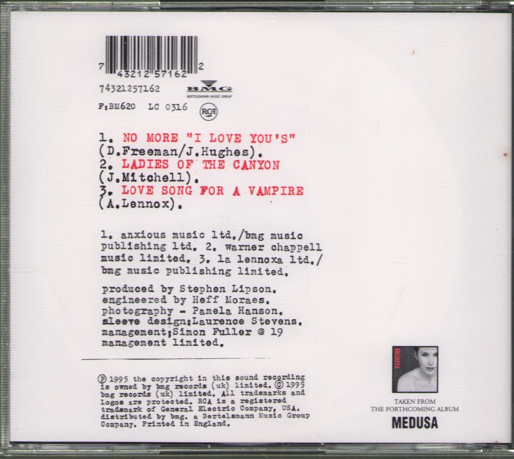 Annie Lennox - No More I Love You's - Cd