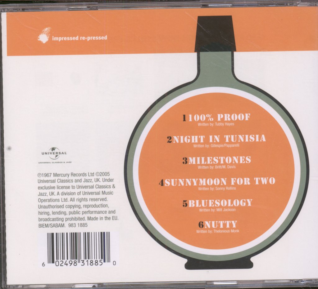 Tubby Hayes Orchestra - 100% Proof - Cd