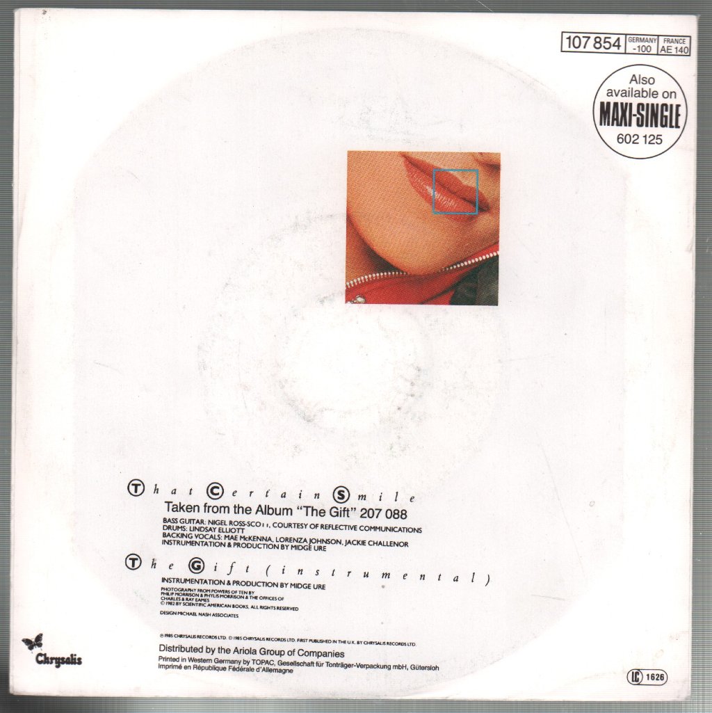 Midge Ure - That Certain Smile - 7 Inch