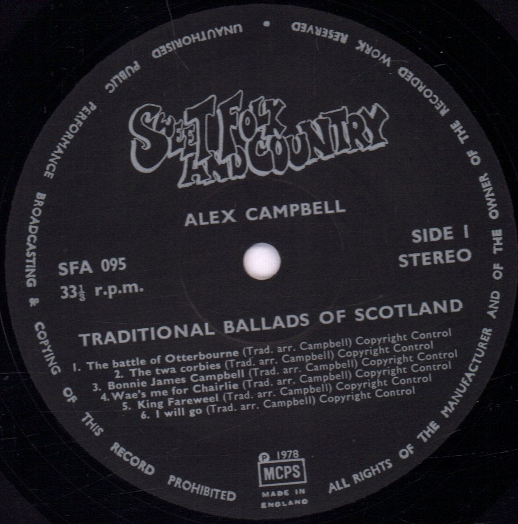 Alex Campbell - Traditional Ballads Of Scotland - Lp