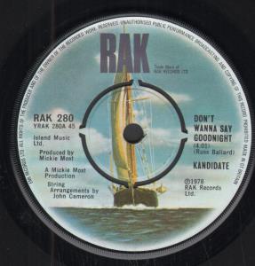 Kandidate - Don't Wanna Say Goodnight - 7 Inch