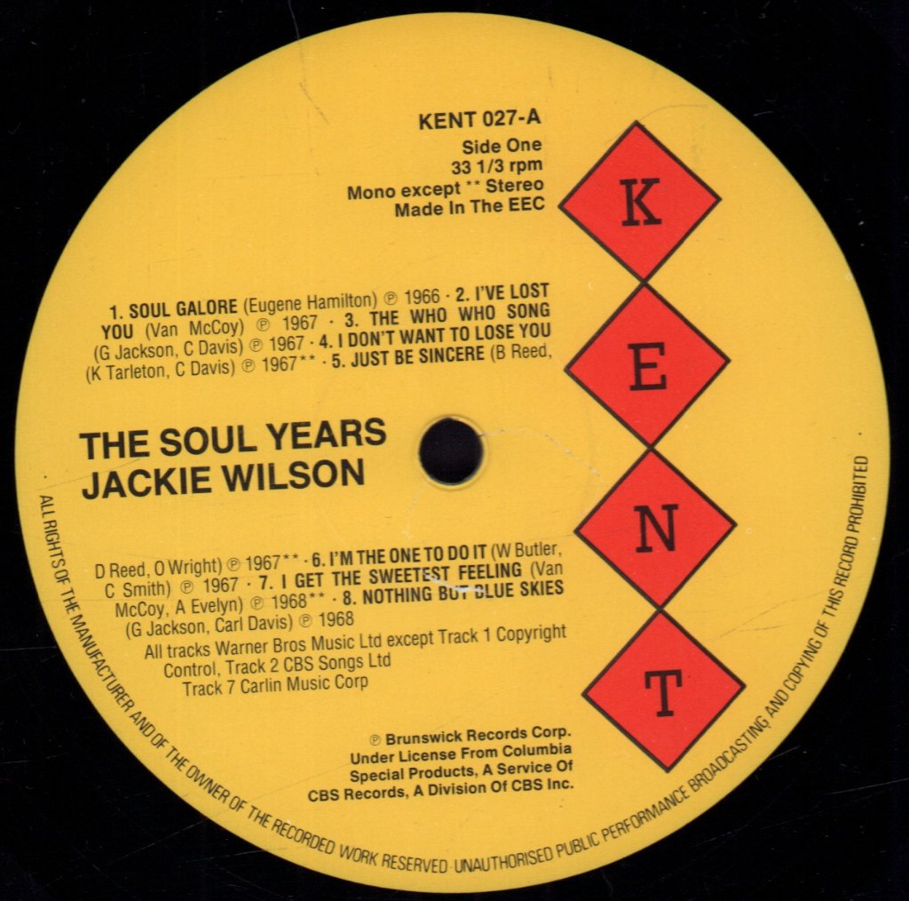 Jackie Wilson - Soul Years - Lp