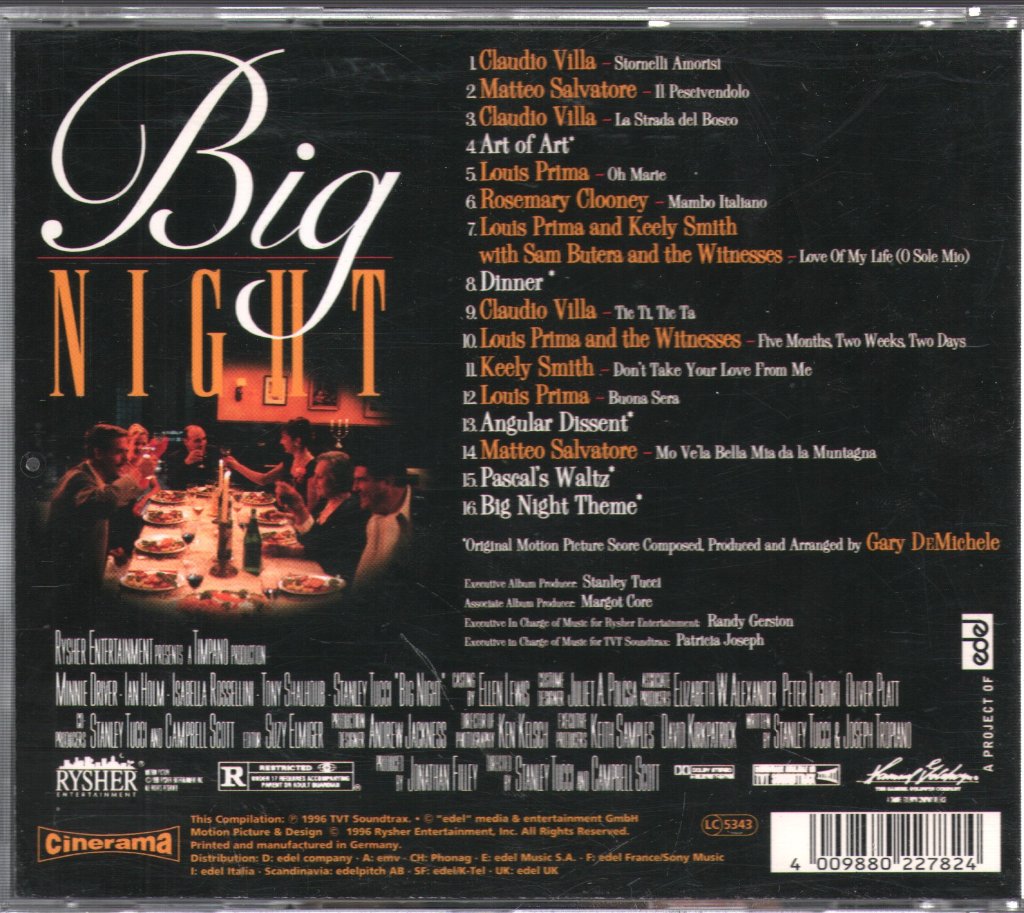Big Night - Original Motion Picture Soundtrack - Cd
