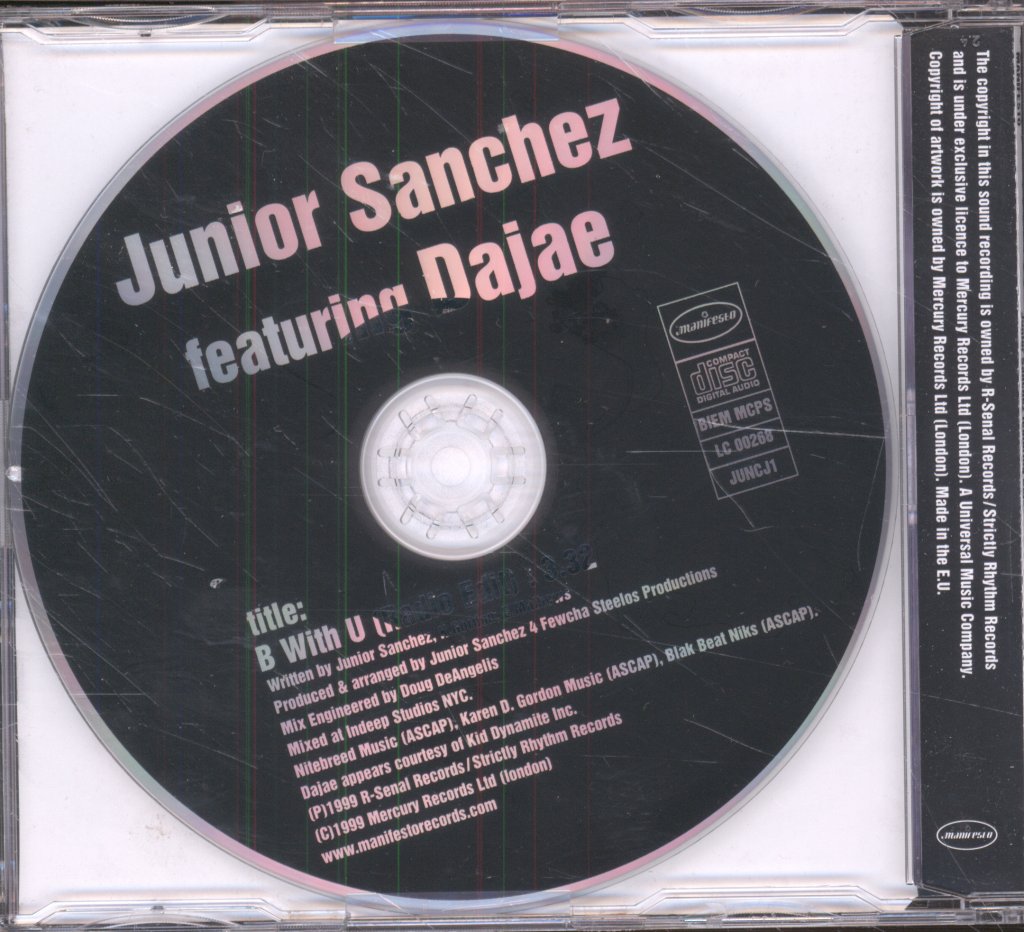 Junior Sanchez Featuring Dajae - B With U - Cd