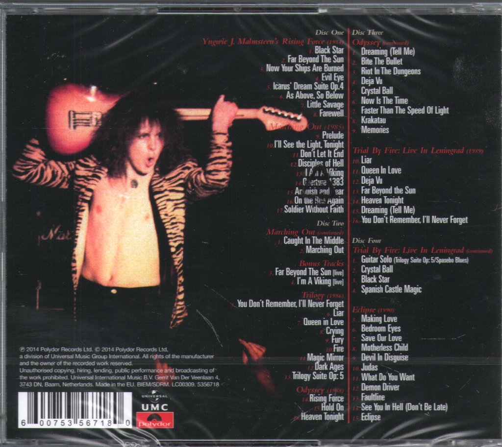 Yngwie Malmsteen and Rising Force - Now Your Ships Are Burned: The Polydor Years 1984-1990 - Cd Set