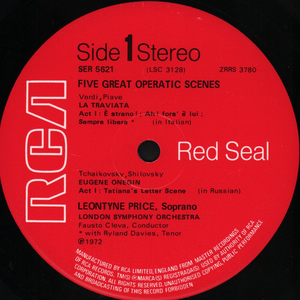 Leontyne Price - 5 Great Operatic Scenes - Lp