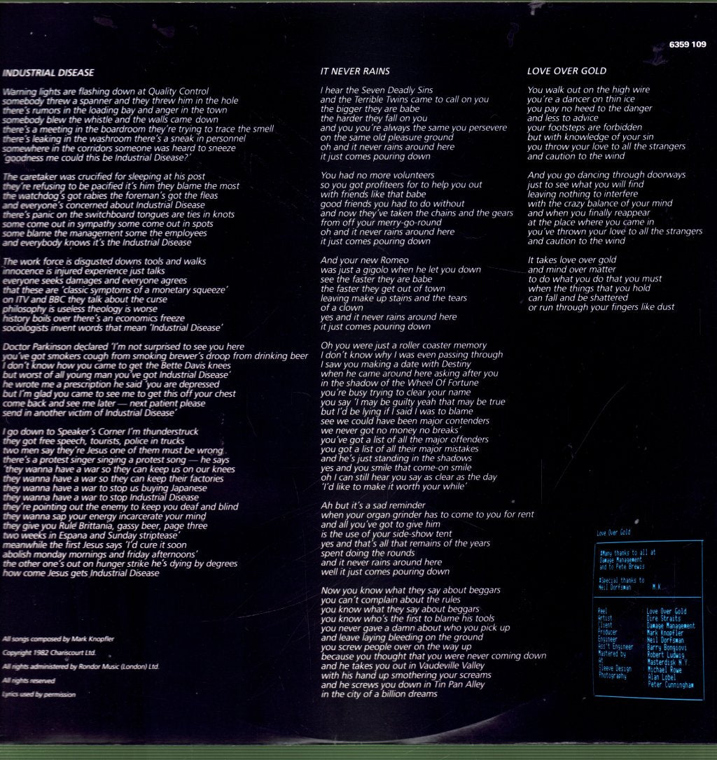 Dire Straits - Love Over Gold - Lp