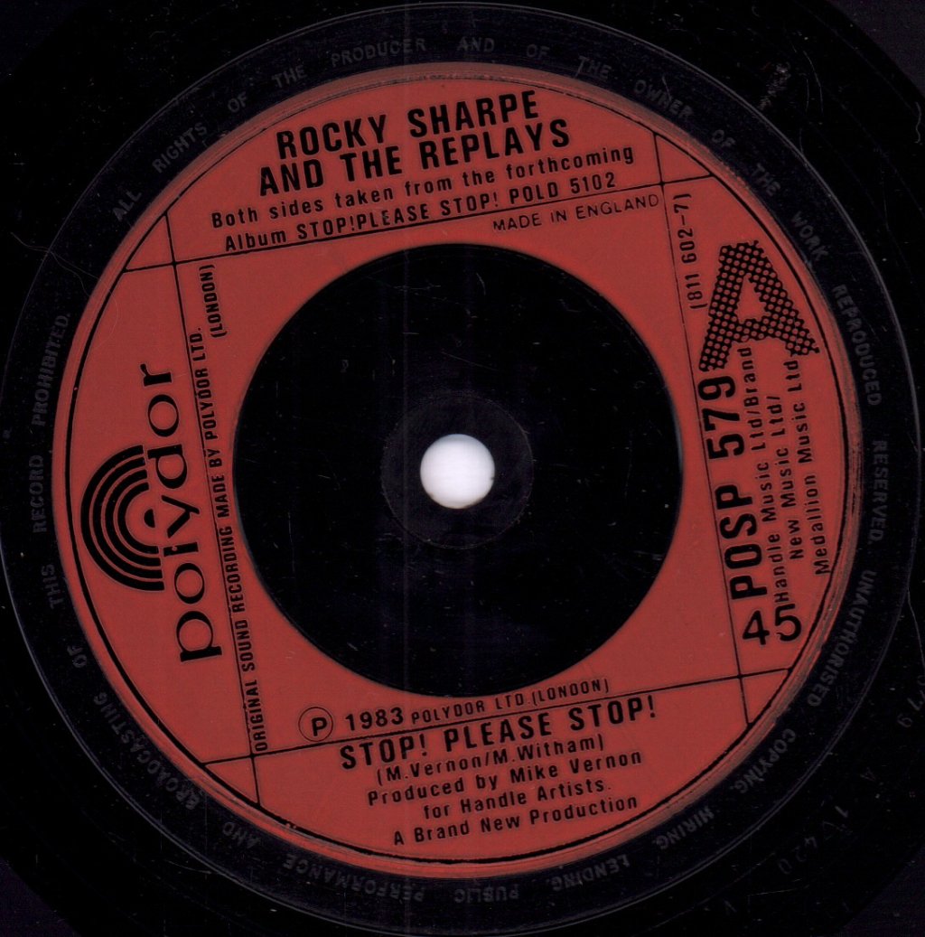 Rocky Sharpe And The Replays - Stop Please Stop - 7 Inch