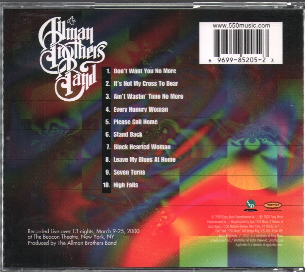 Allman Brothers Band - Peakin' At The Beacon - Cd