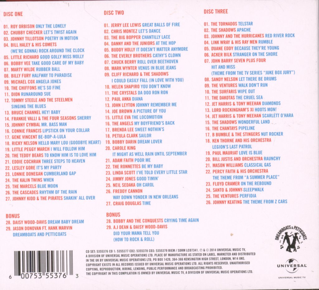 Various Artists - Dreamboats And Petticoats : The Very Best Of - Cd Set