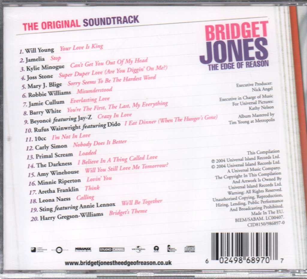 Bridget Jones The Edge Of Reason - Original Soundtrack - Cd