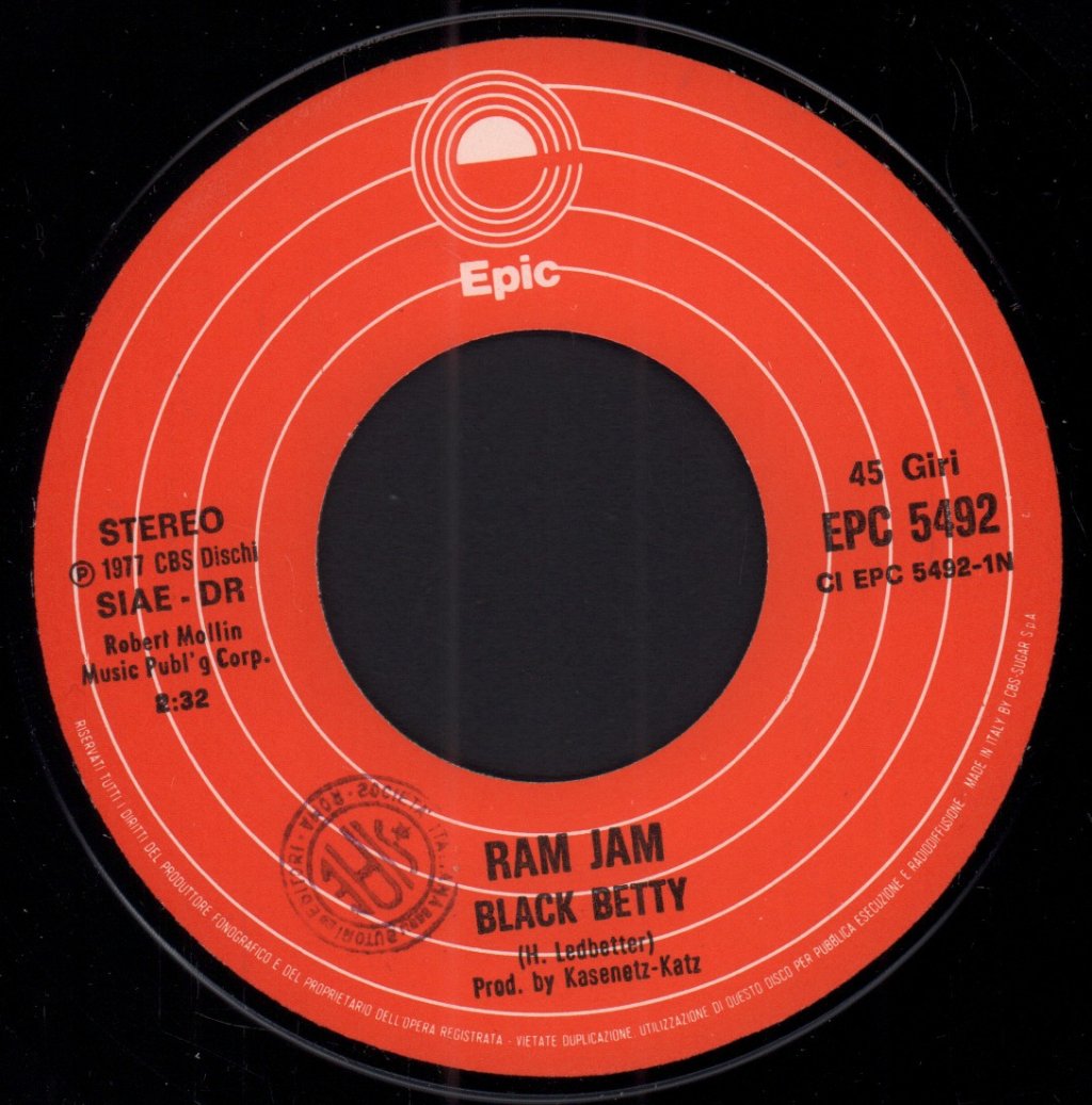 Ram Jam - Black Betty - 7 Inch