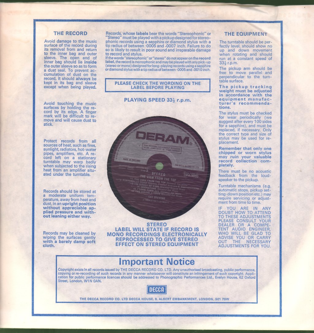 Cat Stevens - View From The Top - Double Lp