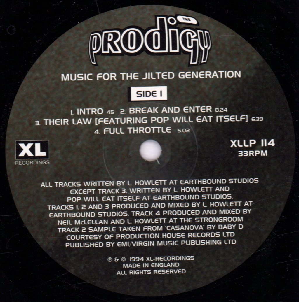 Prodigy - Music For The Jilted Generation - Double Lp