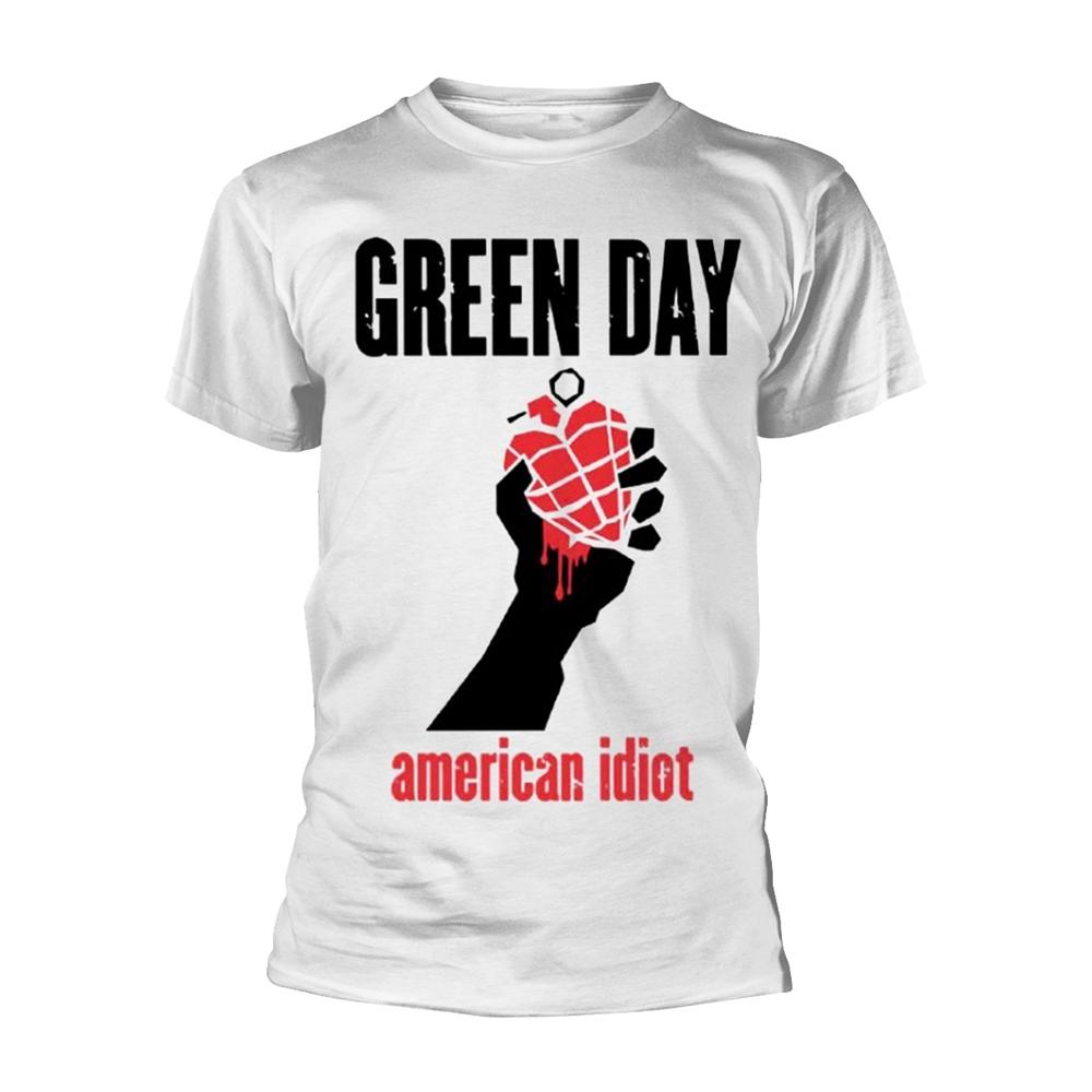 Green Day - Green Day T Shirt American Idiot Heart Band Logo Official Mens White Xxl - T Shirt