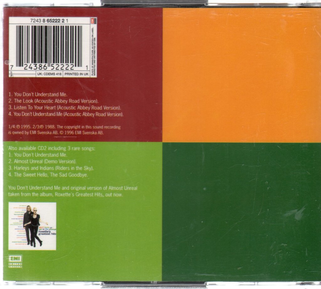 Roxette - You Don't Understand Me - Double Cd