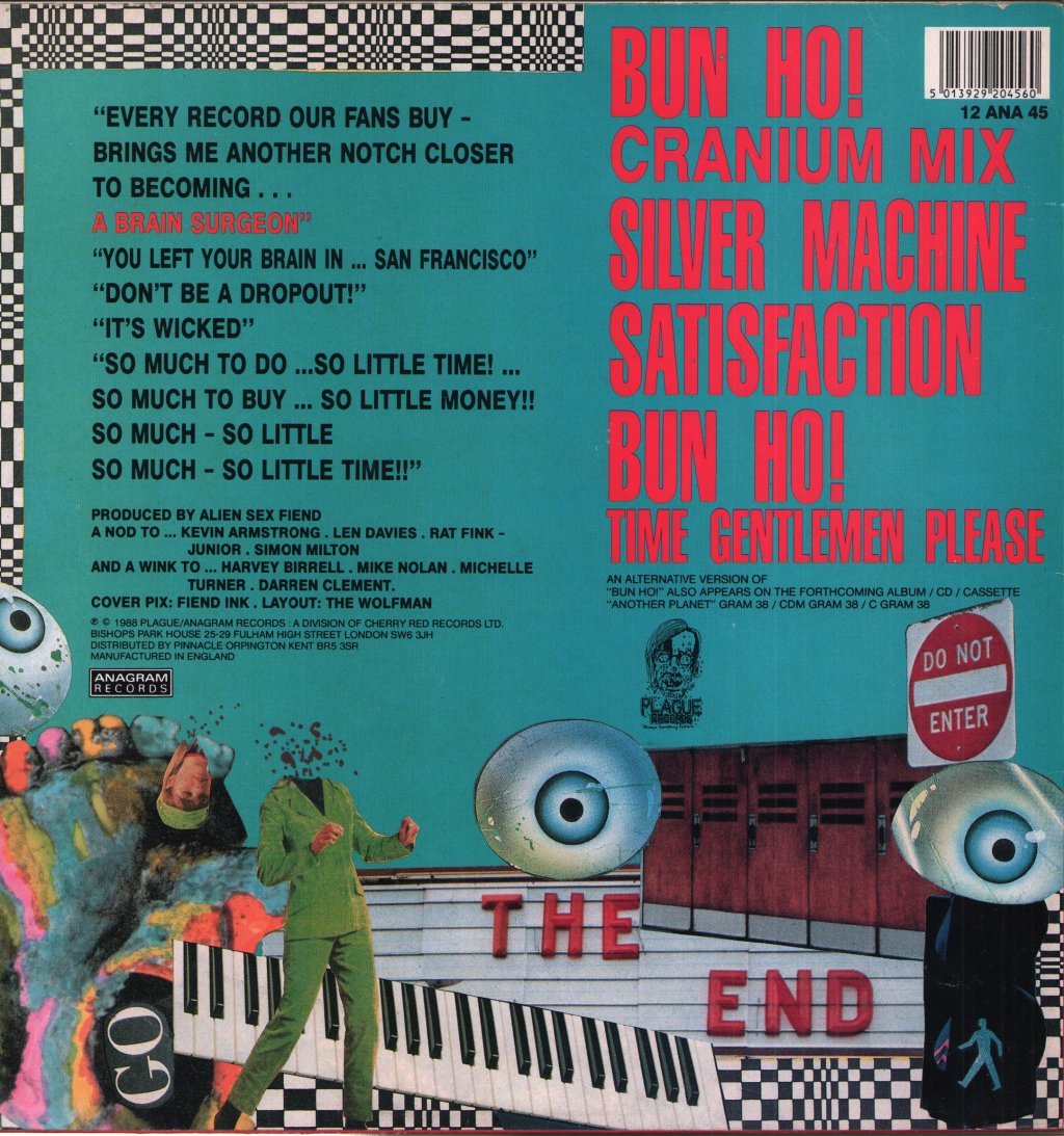 Alien Sex Fiend - Bun Ho! - 12 Inch