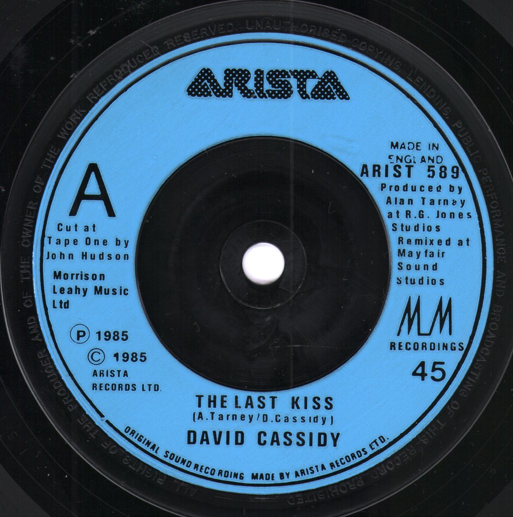 David Cassidy - Last Kiss - 7 Inch